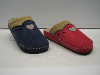 DR SCHOLL LADIES MULE SLIPPERS IN RED COMBI AND NAVY COMBI