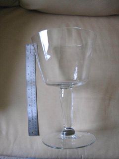 Vntg Large Wine Glass Serving Bowl 11 1/8 tall 1970 Glassware Vase