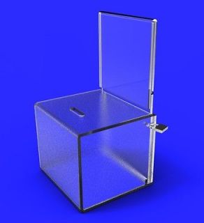Clear Acrylic Donation Box Fund raising Box Plexiglass Lucite Charity