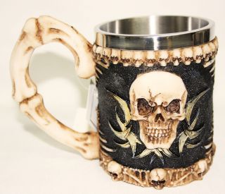 SKULL MUG Small Gothic Style Drink Goblet Stainless Steel Cup 11cm