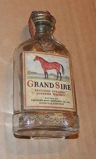 Sire Miniature Collectible Empty Kentucky Whiskey Bottle   Tax Stamp