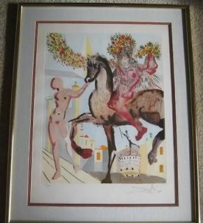 Lithograph Cheval Rose Attractively Framed   Salvador Dali