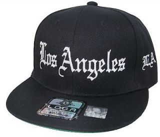 NEW LOS ANGELES VINTAGE STYLE FLAT BILL SNAPBACK CAP HAT COMPTON BLACK