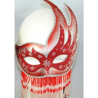 Red Beaded Masquerade Mask Halloween Masks