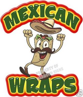 Mexican Wraps 24 Concession Restaurant Food Truck Van Vinyl Menu Sign