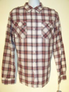 Converse One Star Red Plaid Long Sleeved Mens Shirt NEW