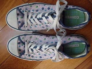 Converse All Star Sneakers, Pinkish Purple With Flowers, Sz 7, UNIQUE