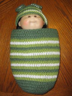 New, Handmade, Crocheted Baby Frog Cocoon