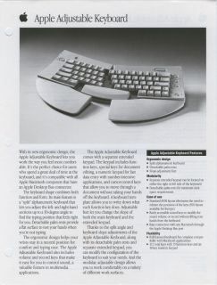Vintage Apple Computer Adjustable Keyboard Brochure 1992 Mac Macintosh