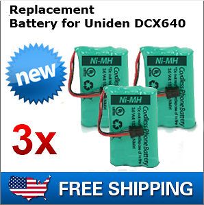 Battery For Uniden DCX640 Cordless Phone 3 Pk $6.99 PER BATTERY