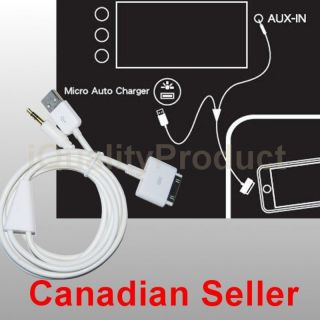 USB Aux Data Charging Cable to Connect Car Home Audio   iPhone 3 3G