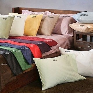 Sale 1000TC Soft Oxford Pillow Case Pair Stripe 100%Egyptian Cotton
