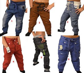 Boys Cuffed Designer GFUNK Jeans Kids Toddler Chino Combat Denim Pants