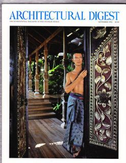 MAGAZINE ARCHITECTURAL DIGEST 9/1992~DAVID BOWIE INDONESIAN STY LE