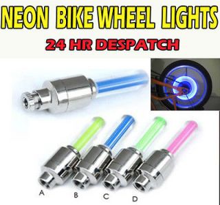 LED Neon Car Bike Wheel Tire Valve Dust Cap Spoke Lights Safety