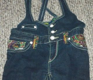 Coogi Womens Cropped Capri Overalls Sz 11 / 12 Stretch Denim Shortalls