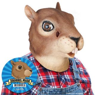 Squirrel Mask Halloween Head Latex Face Costume Unisex One Size Fits
