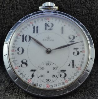 UNITAS 6431 Swiss 17J BAYLOR Pocket Watch for Parts or Repair