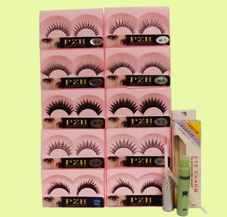 PZH 5 Type 10 Pairs (M 1 M 2 M 3 M 4 M 5) Eyelashes with Glue or Your