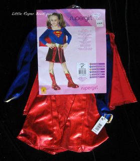 Supergirl Girls Costume Superhero Cape Boot Covers Size Small 3 4 NWT