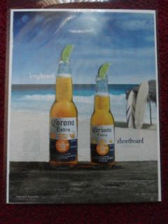 2005 Print Ad Corona Extra Beer Longboard Shortboard Surfboard