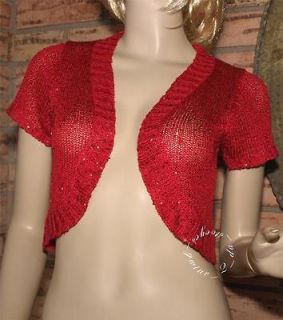 Rue 21 cropped open front SPARKLE SEQUIN stretch sweater top BOLERO