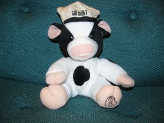 Cow Got Milk? Mustache Enesco Plush Beanbag Stuffed Animal Soft Toy