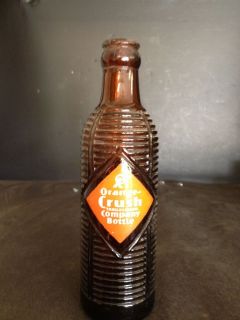 An Old and Authentic Soda Bottle   Orange Crush   Amber Bottle