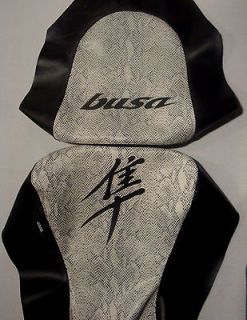 CUSTOM SNAKE HAYABUSA SEAT COVERS 99 to 07 MATCHES SILVER,WHITE,G REY