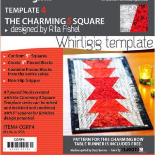 Creative Grids CHARMING 5 SQUARE TEMPLATE #4 WHIRLIGIG + Quilt Pattern