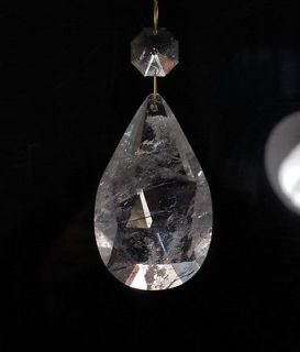 Rock Crystal Quartz Chandelier Pendants Parts Prisms Facet Pear 90mm