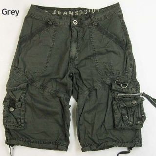 BNWT MENS MILITARY STYLE ASSORTED SOLID COLOR CARGO SHORTS SIZES 30