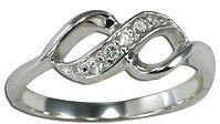 Infinity Cubic Zirconia Ring Sterling Silver 925 Modern Gift SHIP USA