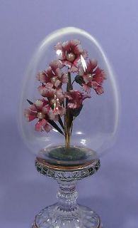 Franklin Mint Austrian Crystal Egg Faberge Enamel Pink Flowers