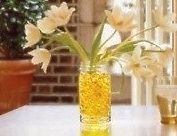 YELLOW WATER STONES VASE JELLY CRYSTALS COLOUR DECORATIONS
