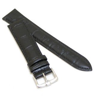 18mm 19mm 20mm 21mm 22mm Black High Quality Genuine Leather Watch Band