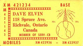 vintage CB radio QSL postcard globe radio tower Elvin family 1970s