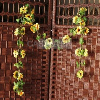 Artificial Sunflower Garland Silk Flower Vine Ivy for Wedding Garden