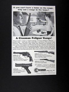 Crosman Pellgun Pellet BB Guns Father & Son Shooting 1965 print Ad