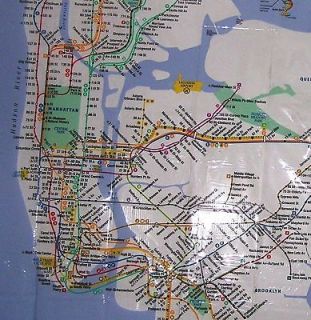 Vinyl Shower Curtain NYC TRANSIT SUBWAY MAP DESIGN