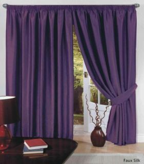 Silk Pencil Pleat Fully Lined Curtains 45 66 90 width 54 72 90  drop