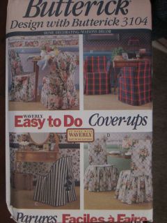 Vintage Butterick SEWING Pattern 3104 Waverly CRAFT Chair Covers FF