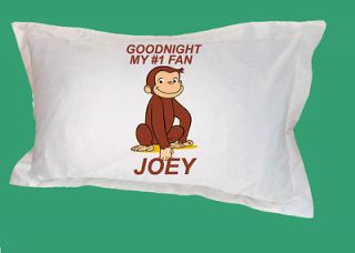 CURIOUS GEORGE PERSONALIZED PILLOW CASE CUSTOM KIDS NAME