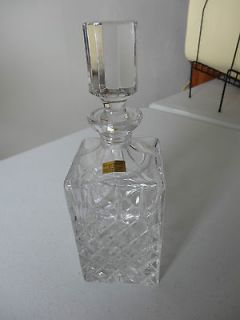 Cut Glass Liquor Decanter Bottle with Topper 26% Lead CRYSTAL L@@K