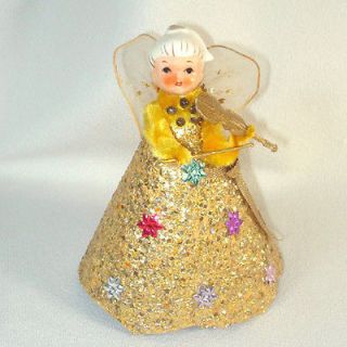 Porcelain Head Composition Christmas Angel Figure Wired Tulle Wings