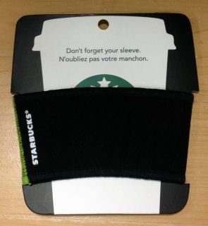 Brand New Starbucks Coffee Reusable Fabric Cup Holder Sleeve Black