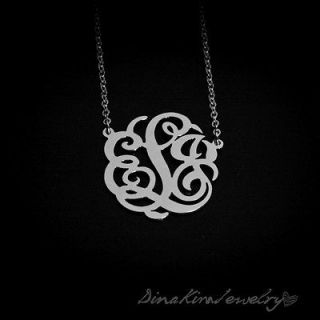 New Personalized Jewelry Silver 925 Monogram Initial Name Necklace 1