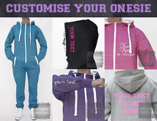 Onesie Nation Personalised Custom Tie Hood Pocket Pink Ladies All in