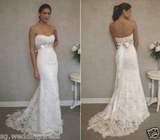 New Stock Mermaid Lace swarovski Crystal Wedding Dress Gown Size 6 8