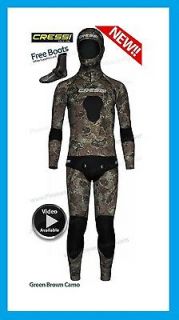 Cressi Sub Tecnica 3.5mm Wetsuit Camouflage Spearfishing Wetsuit FREE